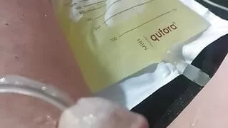 Jerking off with catheter