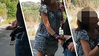 Dick flash - I pull out my dick out in front of a girl on the street and cum on her face - it's very risky - MissCreamy