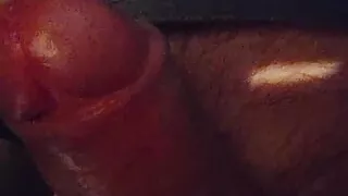 Night masturbation guy big cock cumshot and taste of precum