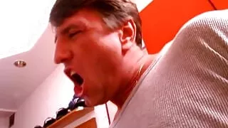 A blonde slut from Germany loves it in doggy style