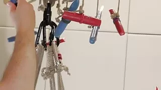 Dominated and bound BDSM fetish babe