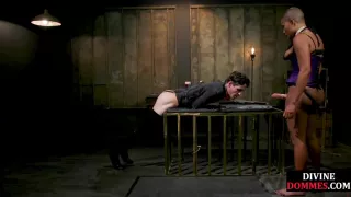 CFNM pegging domina fucks sub asshole in BDSM action