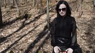 Golden shower in the woods