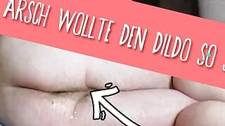 My gay fat hairy asshole was so hungry for the dildo - and he got it several times!