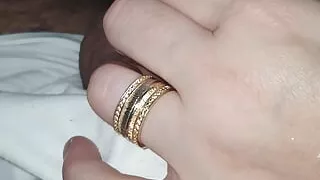 Step mom pulled out step son dick from his underwear and handjob