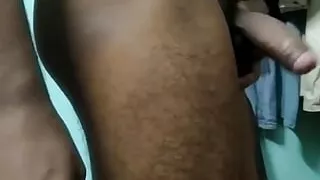 Me Mastrubating my big cock in the room. My friends went outside who will come to ride my cock