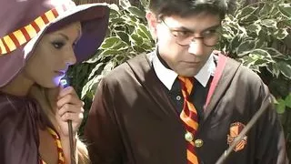 Sensual Jane is enjoying some naughty group action with horny Harry Potter and her friends