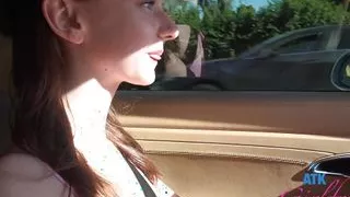 Melanie Marie on a roadtrip tits out then back at the room for a massage POV