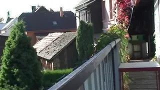 Guy caught doggystyling wife's old mom outdoors