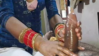 Bhabhi Oily Massaged Big Cock And Blowjob