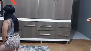 cheating blindfolded wife with my friend in the wardrobe