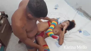 Naughty Young Girl In Colorful Socks Showed Off To The Photographer At The Shoot Like A Real Little Slut In The Photo Section