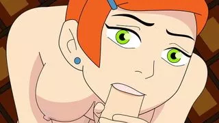 BEN 10 Gwen porn giving a deep blowjob