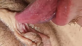 A really close up view on cunnilingus