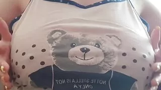 Hot girl so horny that she started playing with her big breasts in front of the camera - Luxury Orgasm