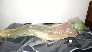 Dec 13 2023 - VacPacked in my latex sleepsack with hard breathplay in RubberDogBronco's jade head balloon