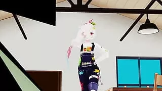 Airani Iofifteen Hololive Hentai Undress Dance Cupid Mmd 3D Red Eyes Color Edit Smixix