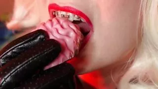 Asmr Mukbang Food Fetish Eating Video Close up with Braces