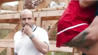 Bleacher Blonde Gets Two Cocks TransAngels