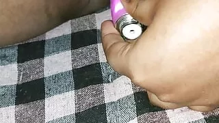 Famale fingering with toy