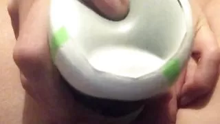 Beer bottle dildo stuffs my pussy