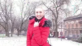 German Scout - Slim girl Lulu in fur jacket and leggings pickup and cheating fuck on street