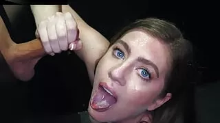 Brunette Babe Gives A Mean Handjob At The Gloryhole