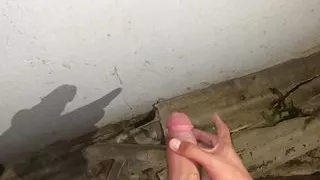 Big and Thick Cock Cumming in the Woods