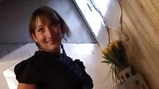 Sublime student brunette in lingerie and pigtails gets her ass nailed hard