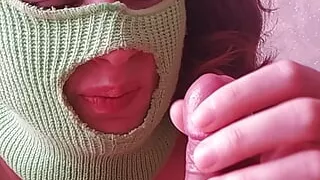 Horny young stepmom sucks and jerks stepson&#039;s big cock while her husband is at work