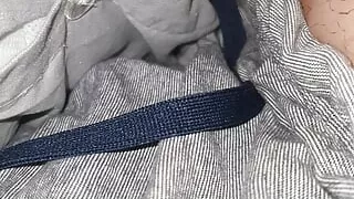 Step mom handjob step son big cock after a porn movie