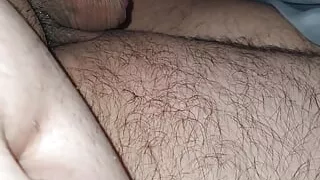 Step mom let step son look at her pussy while he plays with his dick