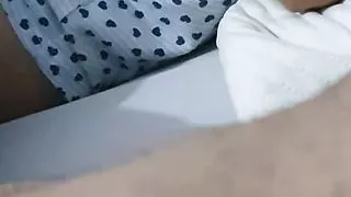 Step son trying to have an erection by waching step mom pussy