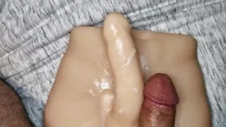 guy fucks male sex doll torso and cums