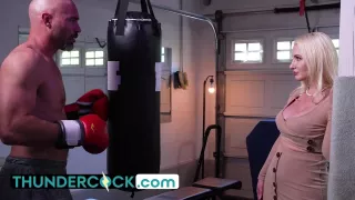 Big tit blonde Kate Dee fucks her husband's big cock bully boss