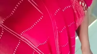 Wear red saree part-1