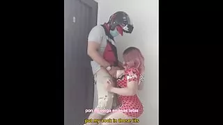 Courier fucks a young girl. Spanish and English subtitles