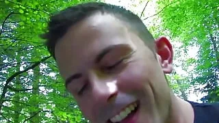 She was ready for anal sex when she met the handsome guy in the forest