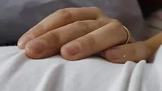 Step mom hand slip under step son jeans handjob his dick