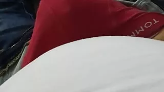 Step mom zipped step son jeans and pulled out his dick and handjob