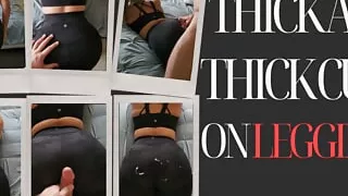 Horny Neighbor cums hard on Thick Teacher's leggings