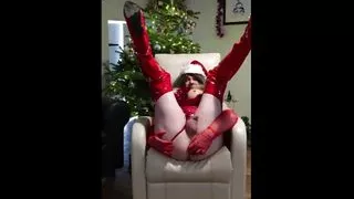 Christmas slut cd using dildo up the ass