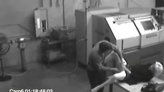 Co workers masturbating in horny office warehouse