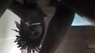 Bathroom underview cumshot