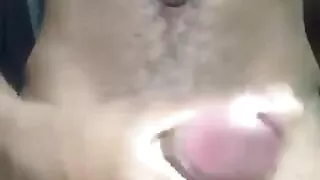 Man gets bored as girlfriend didn't turn up and starts playing with his dick