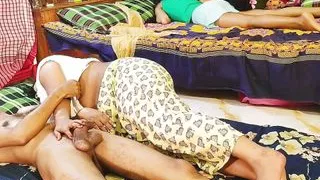 Mom wants stepson sex at home.  In bed stepduter sleep