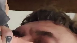 Banana, Dad, Deepthroat, Dildo Sex, Suck, Tattoo