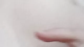 Play with small boobs after shower