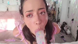 reluctant role play cuffed blowjob  - rope baby