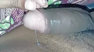 Indian sexy boy doing sloppy handjob with his own Cumshot